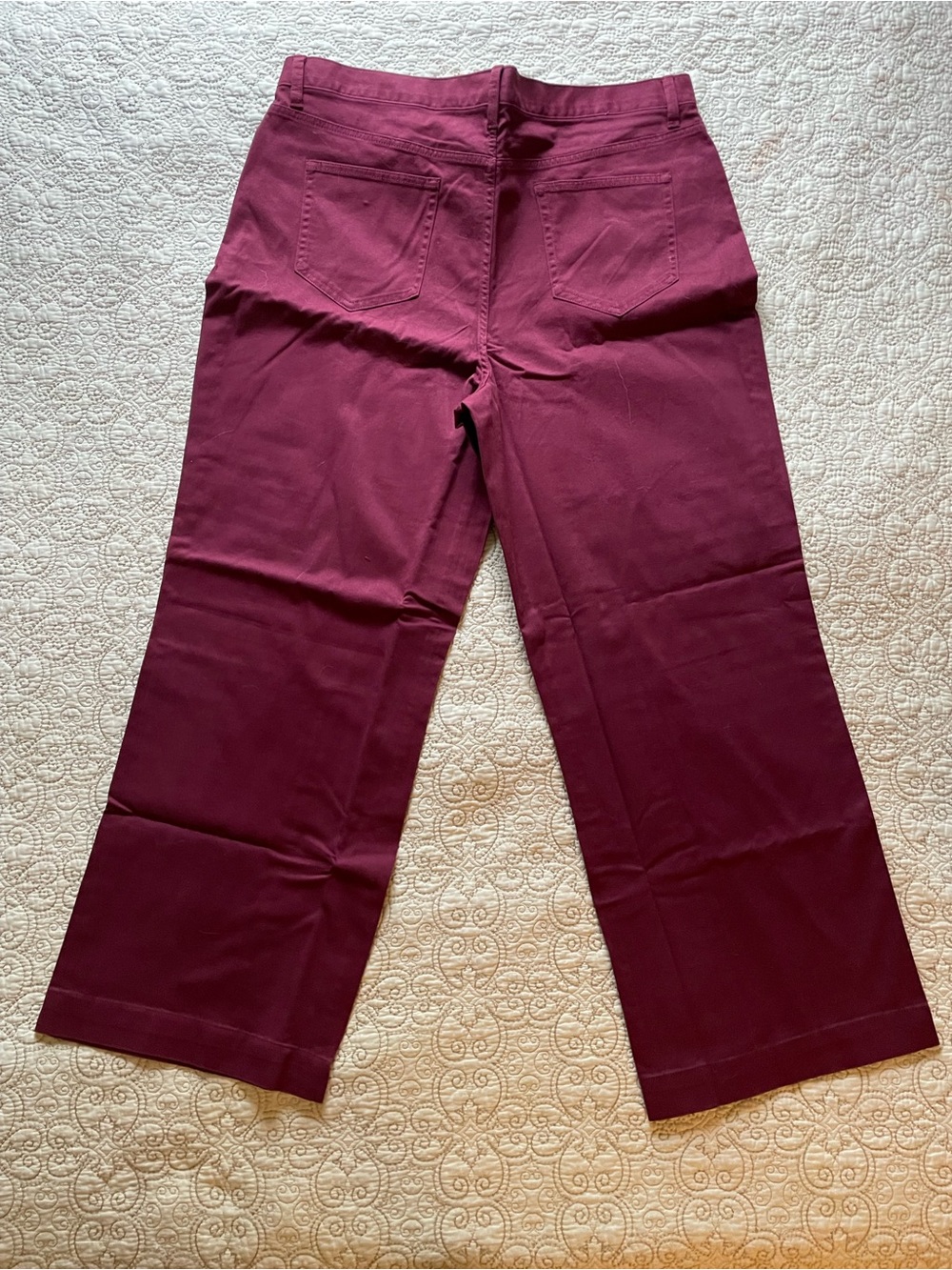 Lands' End Women's Rich Burgundy Wide-Leg Pants - Picture 5 of 9